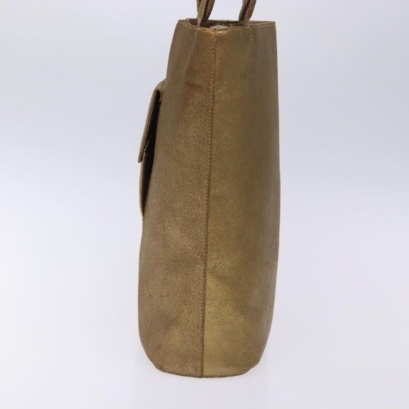 Salvatore Ferragamo Gancini Tote Bag Leather Gold Auth - Picture 10 of 16